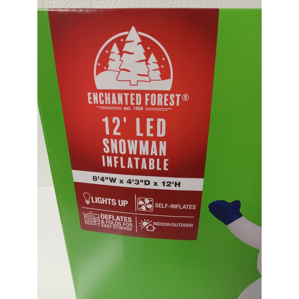 12 FT SNOWMAN LED Inflatable Enchanted Forest New In Box - Picture 2 of 6